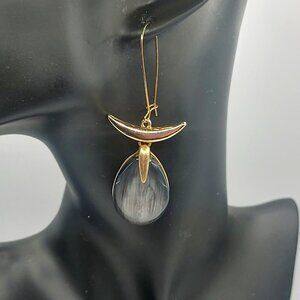 Robert Lee Morris Soho Black Magic Sculptural Teardrop GP Hook Drop Earrings